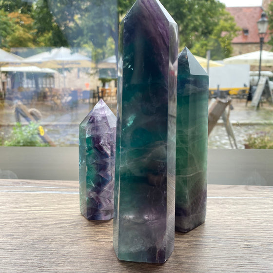 Fluorit Obelisk Einzelstücke
