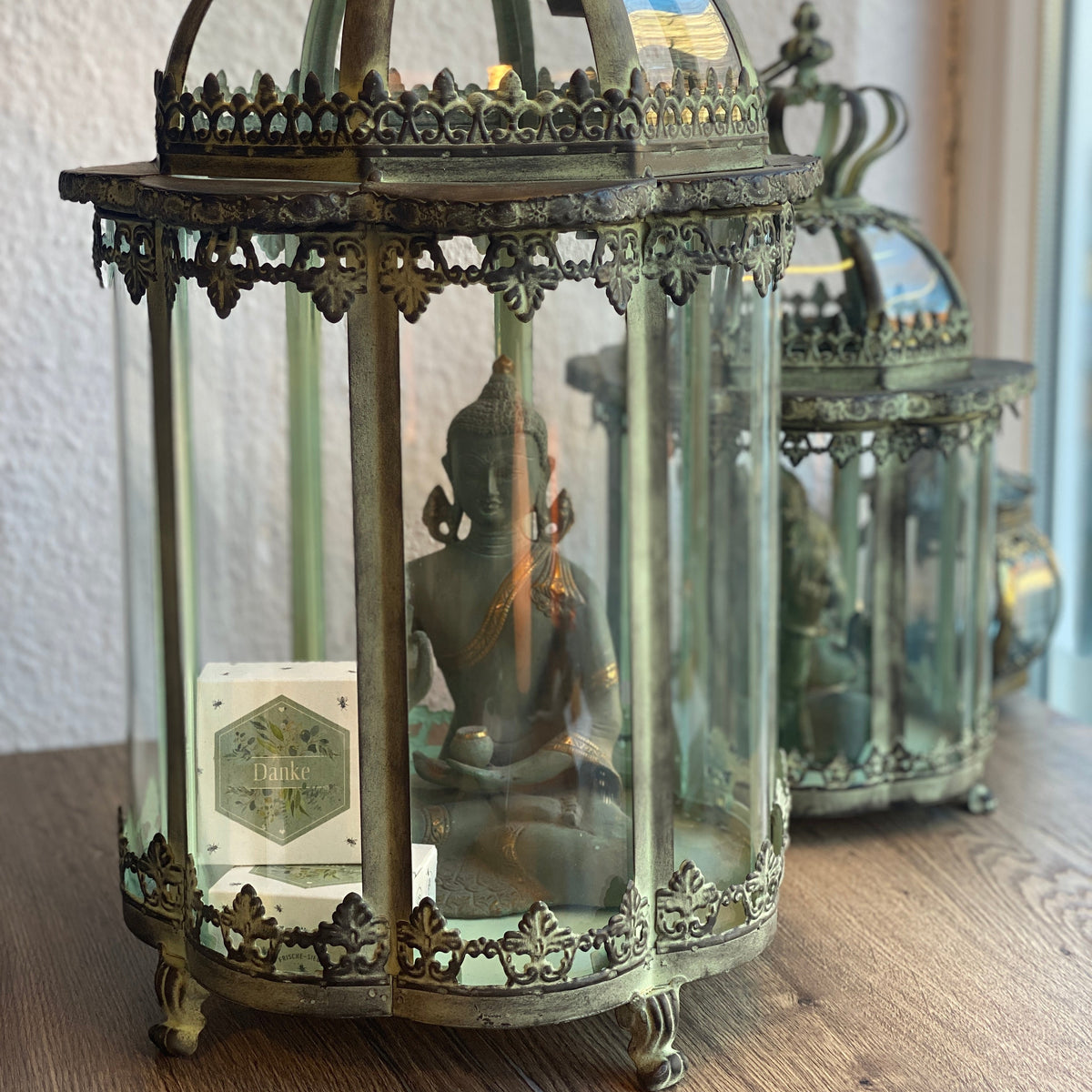 Glas Laterne Kröhnchen – Yoga Ambiente