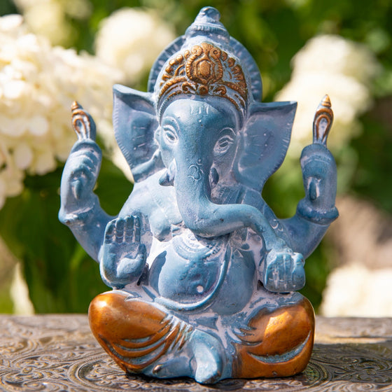 Ganesha 4-armig blau