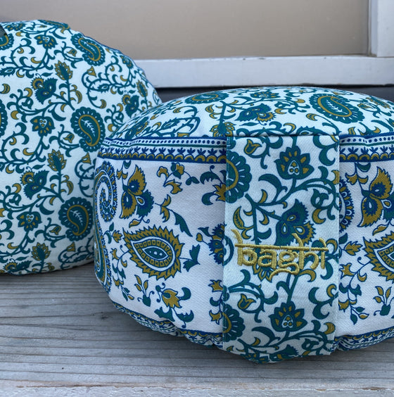 FAIRTRADE Meditationskissen Print lime/petrol