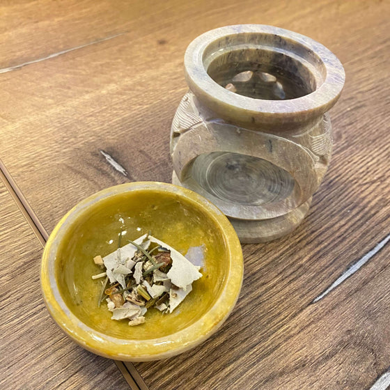 Räucherstövchen Speckstein mit Schale
