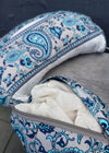 FAIRTRADE Meditationskissen Halbmond Blockprint