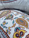 FAIRTRADE Meditationskissen Halbmond Blockprint hell